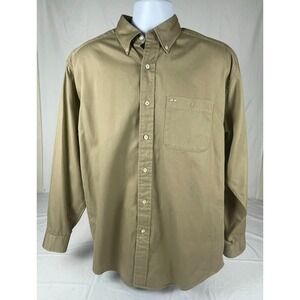VINTAGE ALEXANDER JULIAN COLOURS SHIRT MENS M TAN BUTTON DOWN 100% COTTON MADE I